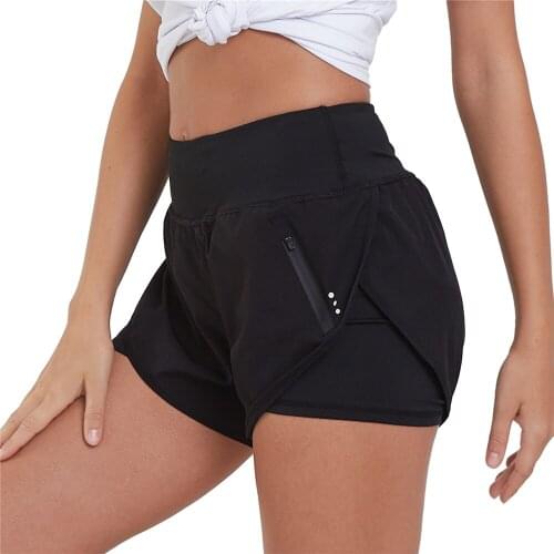 Cycling Pants High Waist Sport Shorts Women Leisure Side Zipper Pocket Fitness Active Wear Workout Leggings Summer Shorts
