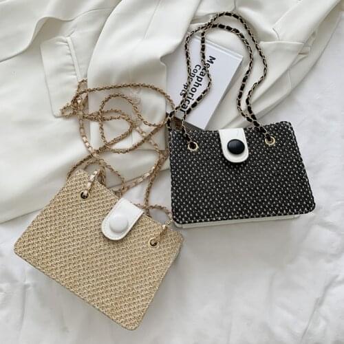 Vintage PU Leather Woven Shoulder Underarm Bags For Women Casual Solid Color Ladies Daily Chain Handbags Shoulder Crossbody Bags