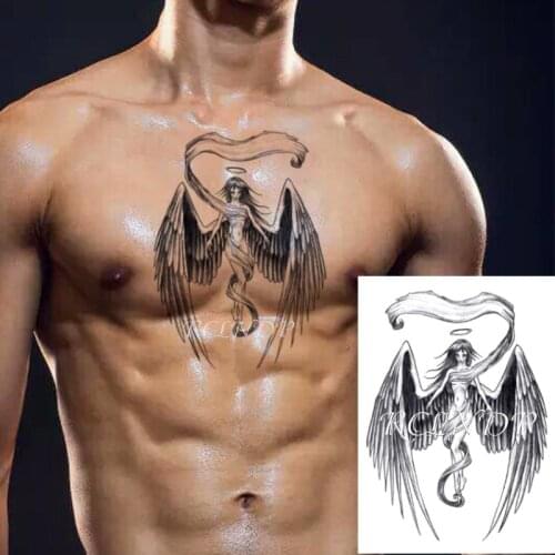 Waterproof Temporary Tattoo Sticker Angel Wings Feather Big Size Body Art Flash Tatoo Fake Tatto Stickers for Girl Men Women