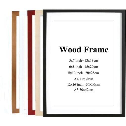 Nordic Style Colorful Wood Picture Photo Frame Wooden Frame Nature Solid Simple Wooden Frame Wall Mounting Hardware Included