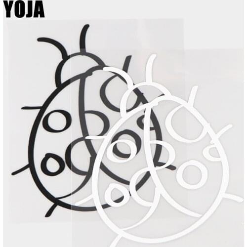 YOJA 13.1×15.2CM Gorgeous Ladybird Cartoon Animals Vinyl Decal Car Stickers Black/Silver 19C-0497
