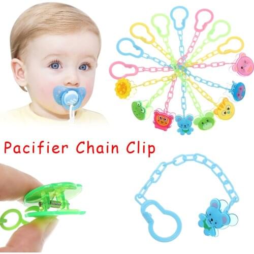 1PC Baby Pacifier Clip Chain Cartoon Animal Infant Soother Clips Newborn Dummy Pacifier Chain Clip Holder Baby Supplies