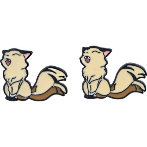 ZF2042 1pair Anime Cute Little Fox Demon Shape Ear Stud Earrings For Women Girls Cute Earrings Fashion Accessories Jewelry