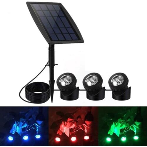 1/2/3 Lamps Solar Powered Landscape Projection Spotlight Underwater Lights For Garden Pool Pond Lawn Outdoor Lighting Projector