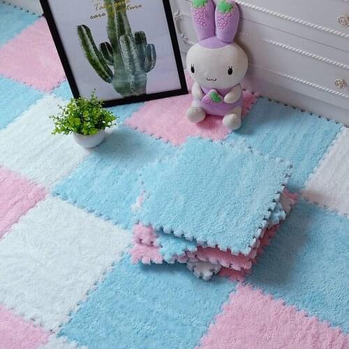 10pcs/lot winter carpet bedroom large area cute living room Suede Foam pad household Splicing Plush balcony Floor mat F8172