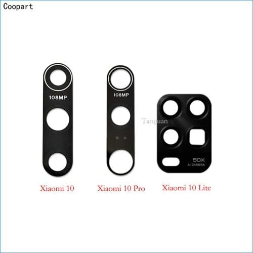 2pcs/lot Coopart New Back Rear Camera lens glass replacement for Xiaomi 10 Mi 10 / Mi 10 Pro/ Xiaomi 10 Lite with sticker