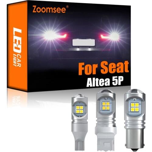 Zoomsee 2Pcs White Reverse LED For Seat Altea 5P 5P1 5P5 5P8 2004-2015 Canbus Exterior Backup Rear Tail Bulb Light Vehicle Kit