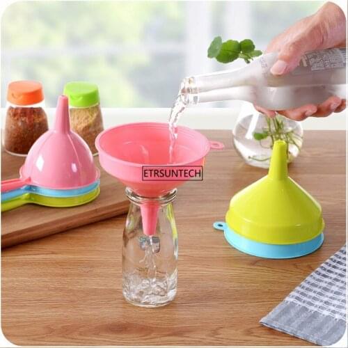 200pcs Kitchen Funnel Colorful Liquid Plastic Funnel Oil Funnel Dispenser Funnel Set Tool Easy to Clean