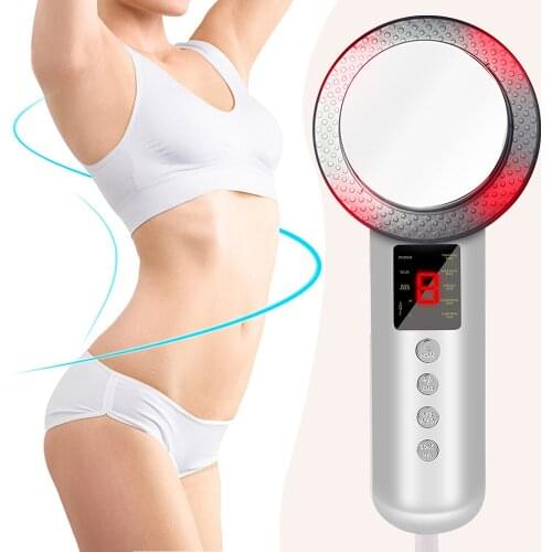 3 in 1 Ultrasonic Vibration Body Massager Slimming Device EMS Red Blue Skin Care MicroCurrent Massage Healthy Weight Loss Tool