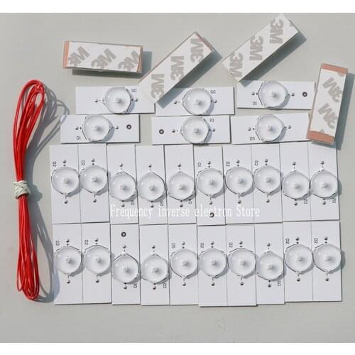 30Pcs 3V SMD Lamp Beads with Optical Lens Fliter for 32-65 inch LED TV Repair(3V with Cable) 100%NEW LED Backlight strip