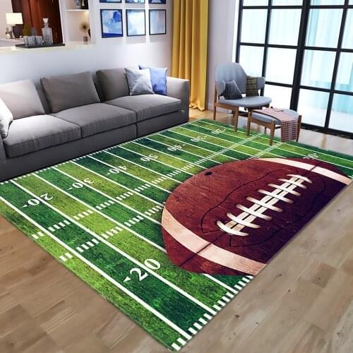 3D Green Grass Soccer Carpet Children Living Room Area Rugs Football Cartoon Carpet Boy Play Bedside Floor Mats Doormat Decor