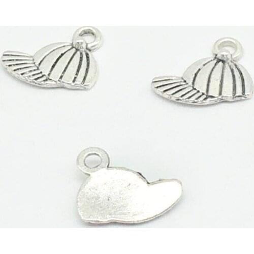 50 PCS fashion cute tiny Hat Charms Metal cap Pendants fit DIY earring bracelet necklace Jewelry Making