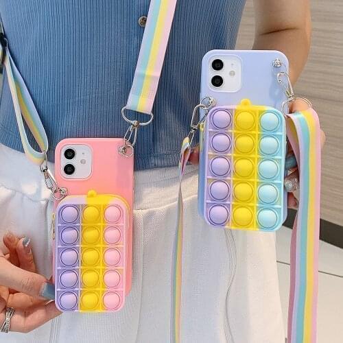 HOT Decompression Case for OPPO A73 A5 A9 A31 A53 2020 A95 A94 A93 A74 A55 A54 A91 A72 A52 A12 A15 Coin Bags Bubble Phone Cover