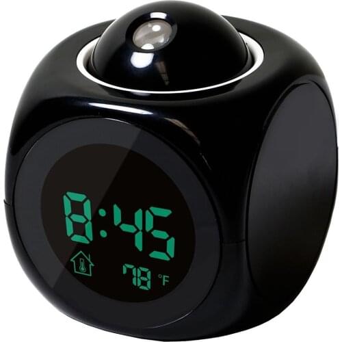 Digital Alarm Clock LED Projector Temperature Thermometer Desk Time Date Display Projection Calendar Backlight Table Clock