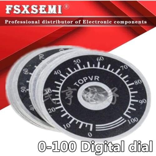 5pcs 0-100 WTH118 potentiometer knob scale digital scale can be equipped with WX112 TOPVR Dial plate MF-A03
