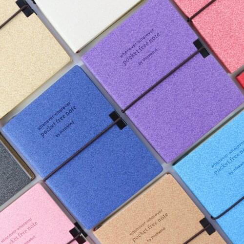 Domikee cute South Korea leather pocket band office school travelers journal notebooks line paper stationery supplies A7,10color