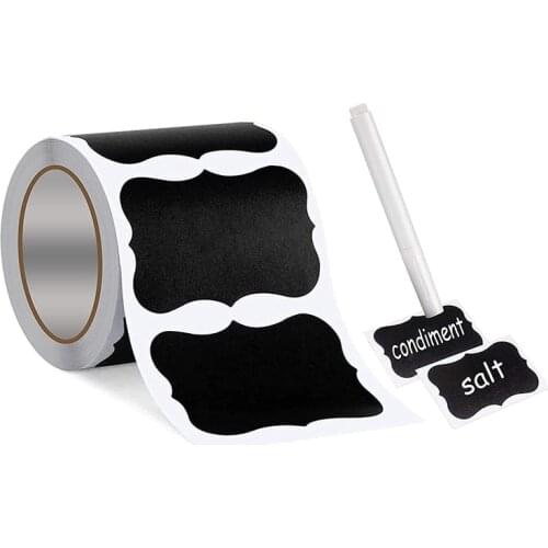 HOT Wavy Shape Chalkboard Labels ,Erasable Reusable Rectangle Blackboard Stickers with 1 Liquid Chalk Pen,150 Pieces