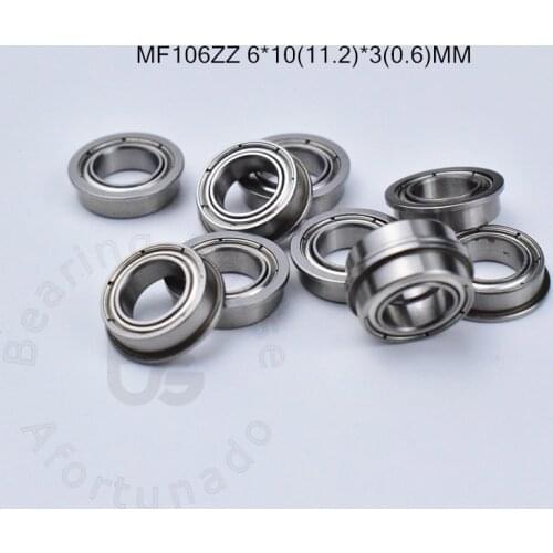 MF106ZZ F676ZZ LF1060ZZ 6*10(11.2)*3(0.6)MM 10pieces free shipping ABEC-5 Flange bearings MF106ZZ F676ZZ chrome steel bearing