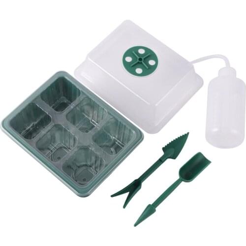 Plants Seeding Nursery Box Home Garden Planting Cultivation Growing Pot with Squeeze bottle Gardening Shovel Germination Fitting