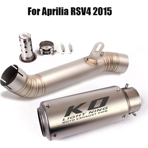 For Aprilia RSV4 2015 Exhaust Tips 60mm Muffler Modified Slip On Motorcycle Link Tube Escape Middle Mid Pipe Connect Section
