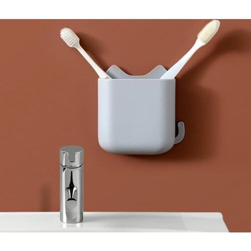 Wall-mounted Box Convenient Punch Free Stable Self-adhesive Organizer Remote Control Phone Storage Case for Home Wholesale