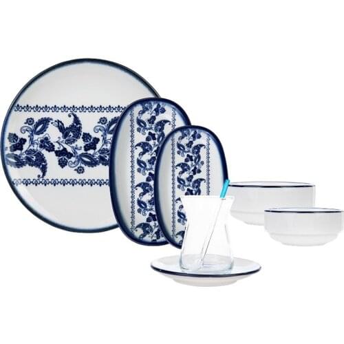 Ottoman Folk 32 Piece 6 Personality Breakfast Team modern design kitchen decoration tableware presentation pattern full set