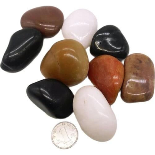 Landscape snow white pebble stone tumbled polished black pebble stone for landscaping and garden decoration