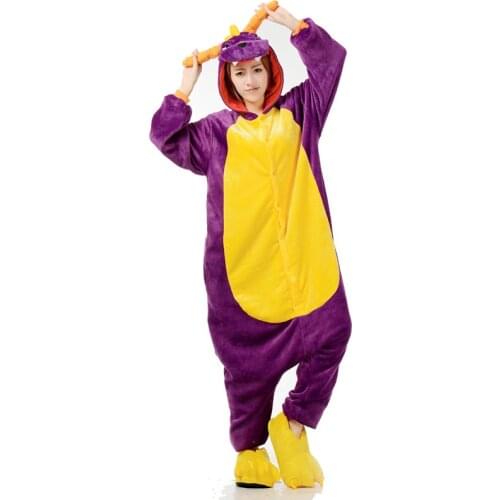Spyro Kigurumi Pajamas Dragon Onesies For Men Adults Women Cartoon Costume Funny Festival Party Jumpsuit Halloween Onsie Suit