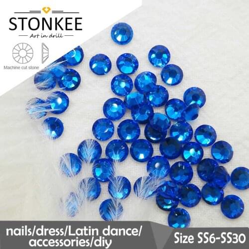 Flat Backs HotFix crystal and colors Rhinestone iron-on stone for fabric CAPRI BLUE SK017