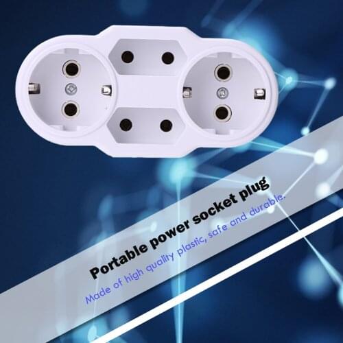 Portable EU Plugs Power Socket Converter 1 to 4 Port Outdoor Power Adapter EU Switch Sockets