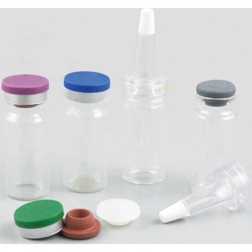 24 x 10ml Clelar glass vials with Plastsic-Aluminium cap + 5 x white tip spot trumpet drippers 1/3oz Transparent Glass Bottles