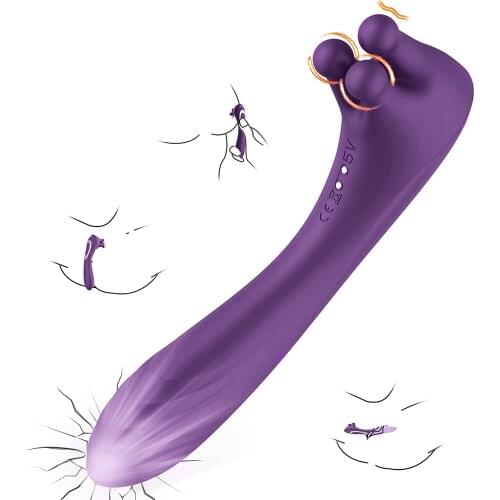G Spot Vibrator with 3 of Fondling Nubs Nipple Clitoral Stimulator 9 Modes Rechargeable Adult Sex Toys for Women or Couples