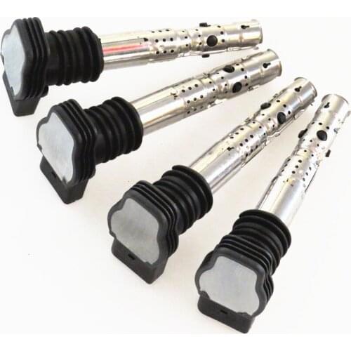 TUKE 4 Pcs High Voltage Ignition Coil Fit 4 Cyl 1.8T 2.0T For VW Jetta 4 Golf MK5 Passat B5 A4 A6 TT 06B 905 115 T 06A 905 115 R