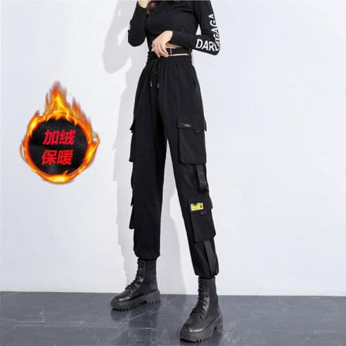 2021 Fashion Cargo Pants for Women Large Size 5XL Loose Harem Trouser Elastic Sweatpants Trousers Women Pants Femme Joggers