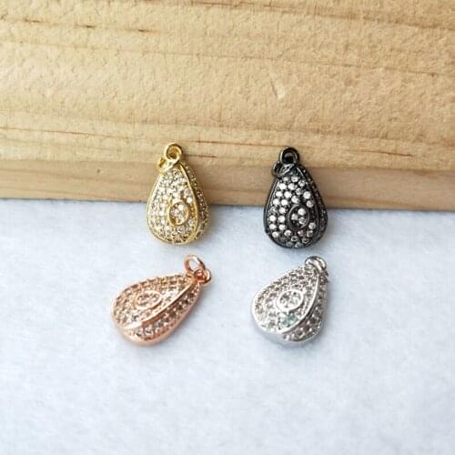 10 Pieces Tiny CZ crystal Charm Jewelry CZ zircon Stone Micro pave Pendant Finding DIY necklace for women PD955