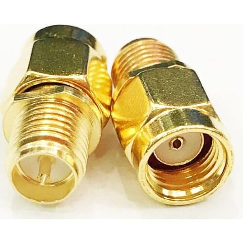 10pcs Gold RP-SMA Male to RP- SMA female jack straight adapter Connector