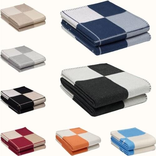 135x170cm Plaid H Cashmere Crochet Soft Wool Scarf Shawl Portable Warm Thick Sofa Bed Fleece Knitted Throw Siesta Blanket