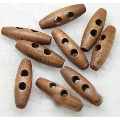 15Pcs/lot Long 3.5CM brown wooden horn button High-end coat sweater buckle coat button decoration C071