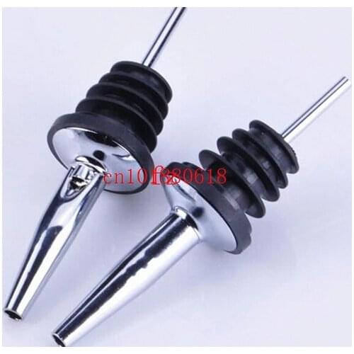 200pcs/lot Free Shipping Stainless Steel Wine Pourers Cocktail Shaker Bakeware Pourer Wine Spout With Rubber Stopper