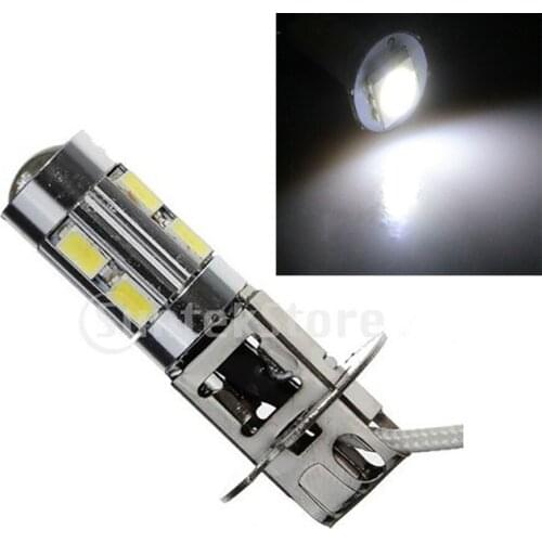 2x H3 5630 10SMD LED Fog Light Bulbs High Power Extremely Bright 6500K Xenon White Replace for Fog Light or DRL