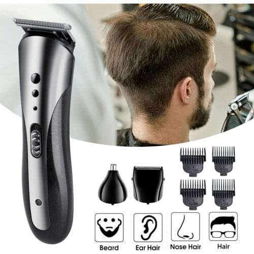 3 in 1 Rechargeable Men Hair Clipper Shaver Electric Nose Ear Trimmer Beard Razor Haircut Cutting Machine Styling Tools KM-1407