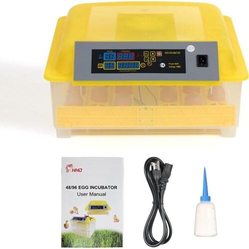48-Eggs Intelligent Automatic Egg Incubator Temperature Control Hatcher for Hatching Chicken Duck Bird Quail Poultry