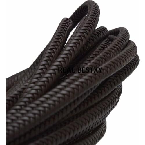 5m/lot approx:7*5mm brown Braided Leather Cord Rope Thread For Jewelry Making Findings leather strings rope straps strands diy