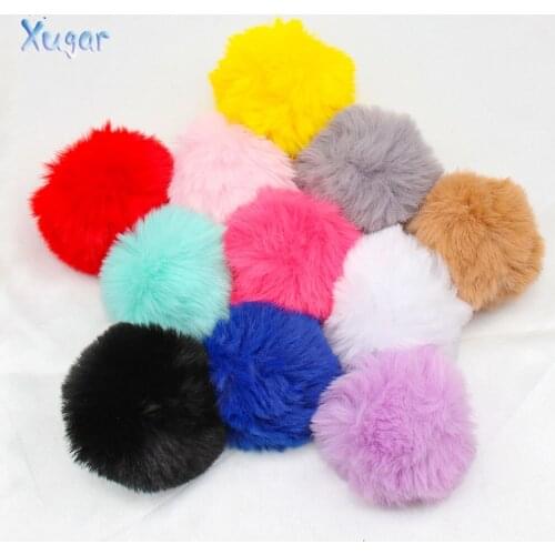 5Pcs False Hairball Hat Ball Pom Pom Handmade DIY Artificial Wool Ball Wholesale Cap Accessories Faux Fox Fur PomPom With Buckle