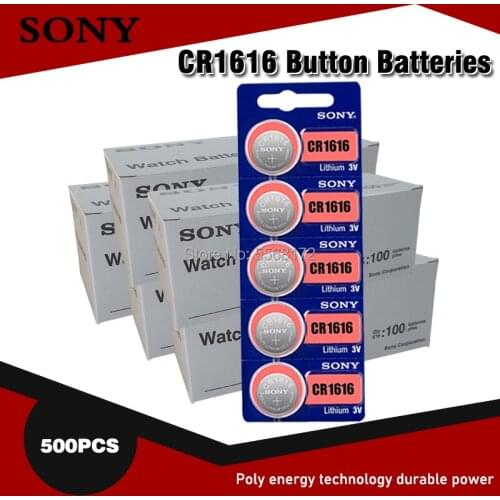 500pcs Sony 100% Original CR1616 Button Cell Battery For Watch Car Remote Key cr 1616 ECR1616 GPCR1616 3v Lithium Battery