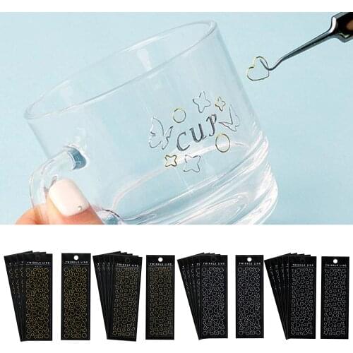 6Sheets Gold / Silver Mini Stars Moon Butterfly Decorative Sticker Decals for Cups Cellphone Card Journal DIY Stationery Sticker