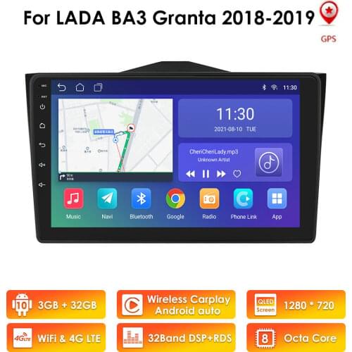 OSSURET Android Car Radio for LADA Granta BA3 2018 2019 Stereo Autoradio Multimedia Video Player WiFi Carplay GPS Navi Head Unit