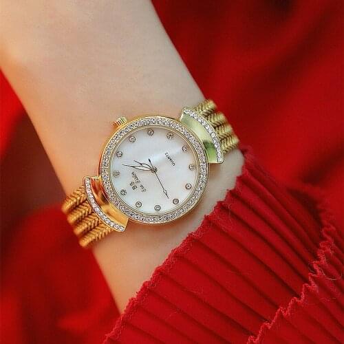 BS New Full Diamond Womens Watch Crystal Ladies Bracelet Wrist Watches Clock relojes Quartz ladies watches for women 146535