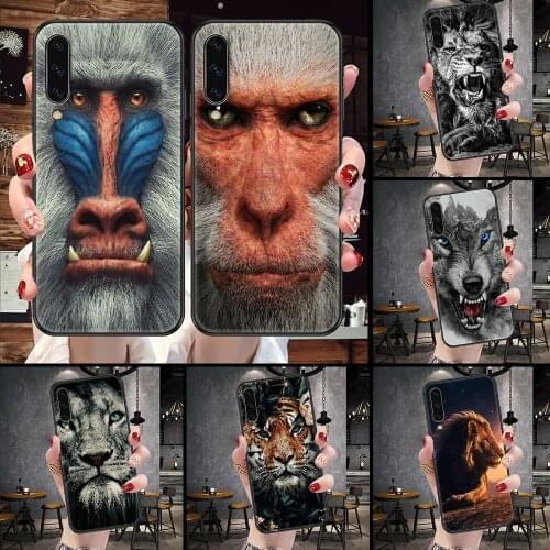 Tiger lion monkey animal Phone case For Samsung Galaxy A 3 5 7 8 10 20 21 30 40 50 51 70 71 E S 2016 2018 4G black luxury coque