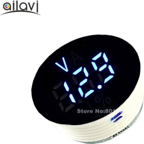 2/3Wires Blue LED Digital Electric quantity Display DC 0-150V 12V/24V voltage+percentage Voltage and electricity meter